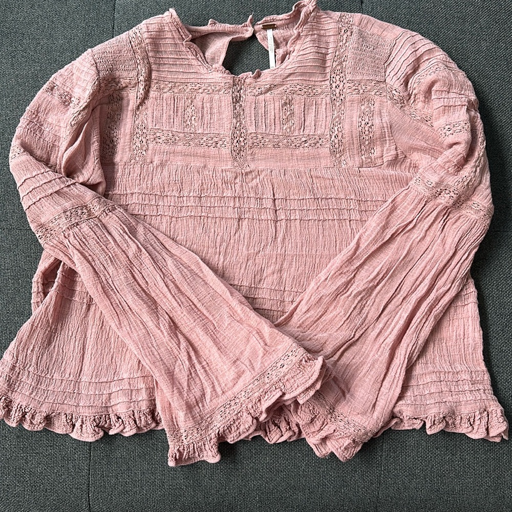 Free people pink blouse size xs gently used